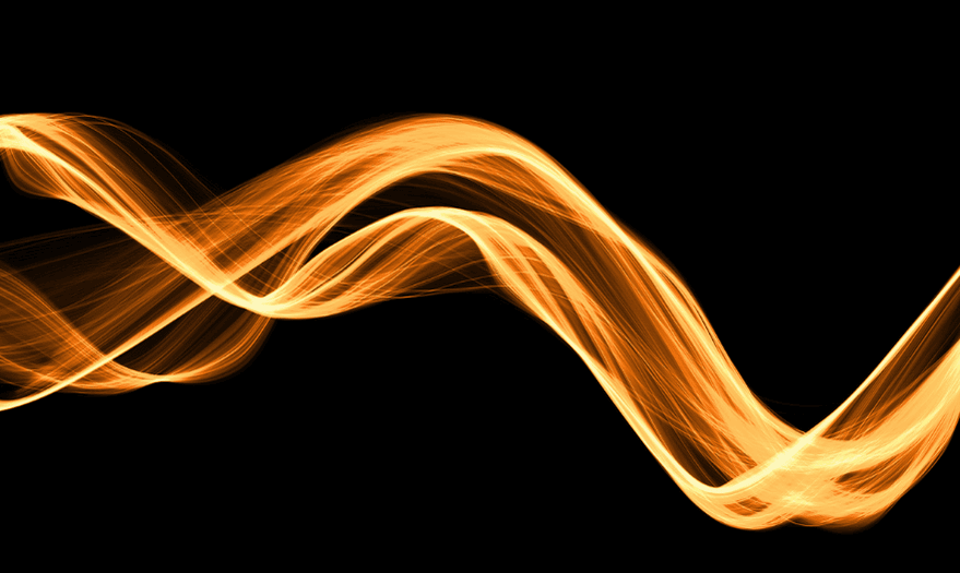 Flame on black background.